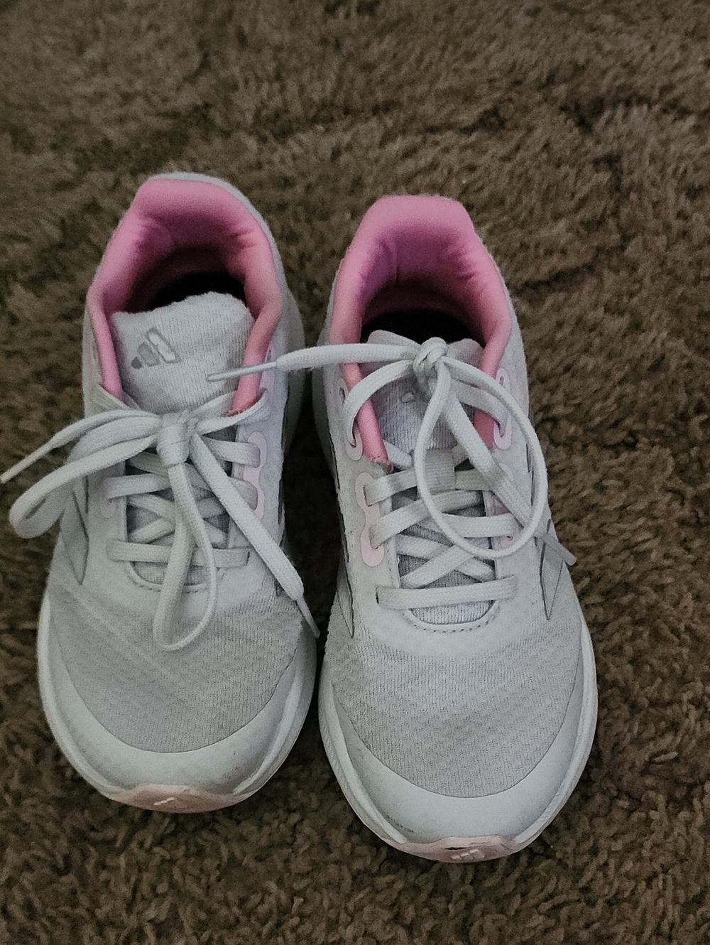 adidas Kids Gray and Pink Lace-Up Sneakers